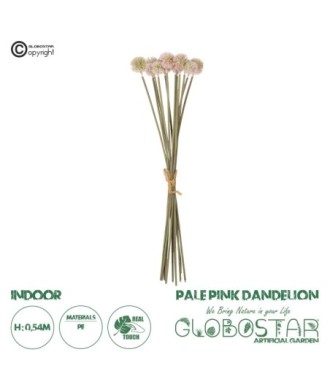 GloboStar® Artificial Garden PALE PINK DANDELION BOUQET 21361 Τεχνητό Διακοσμητικό Ταραξάκο Μπουκέτο Y54cm